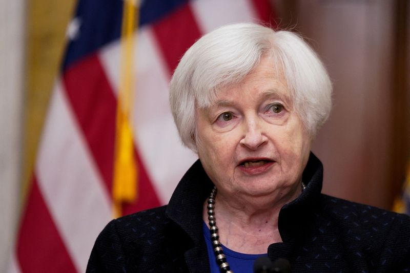 Yellen says pressures remain on some U.S. regional bank stocks but system sound